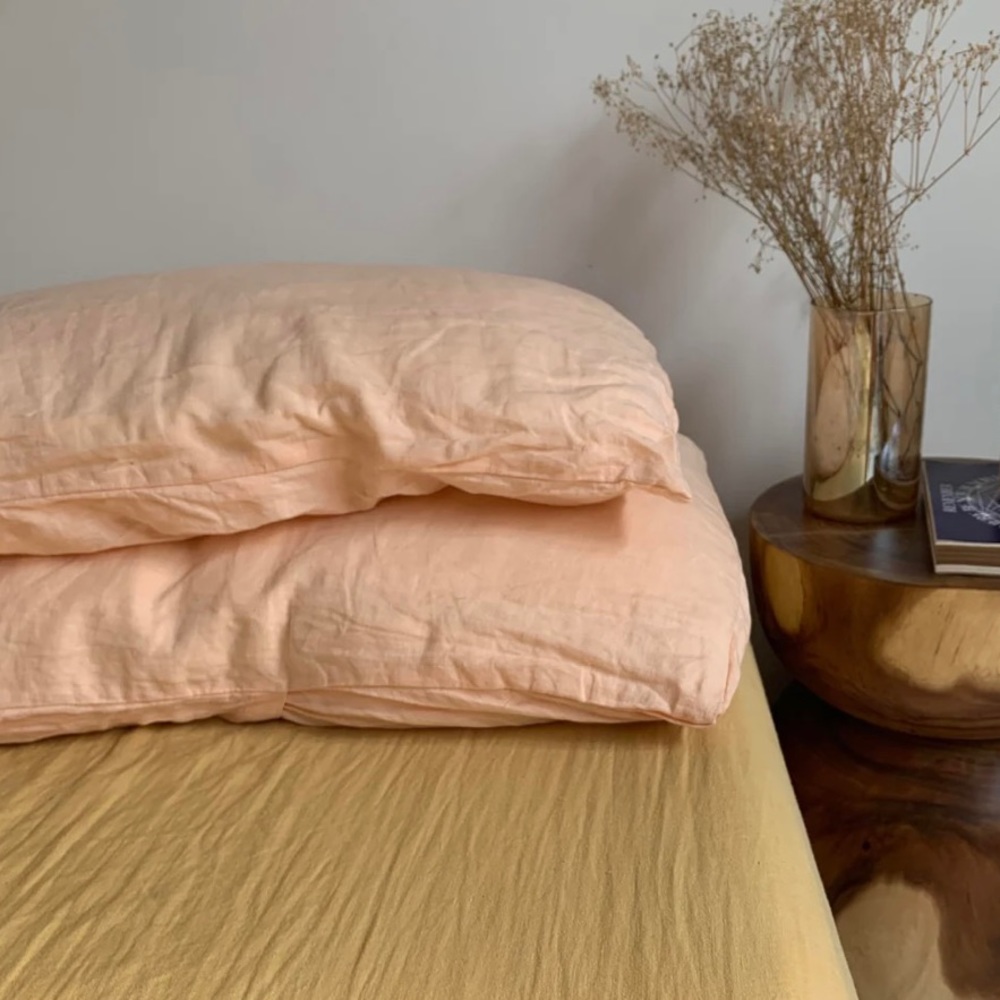 DAZED BUT AMAZED *EUC* peach pillow covers! Set of 2